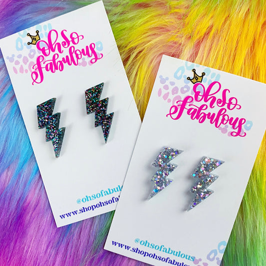 Small Lightning Bolt Stud Earrings