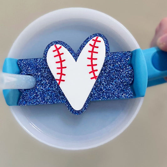 Baseball Or Softball Heart Tumbler Topper