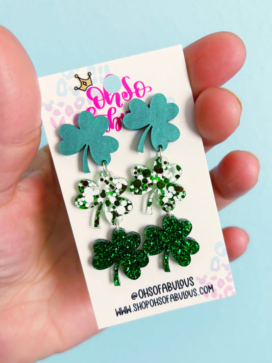 Shamrock Stacker Earrings /// St. Pat's