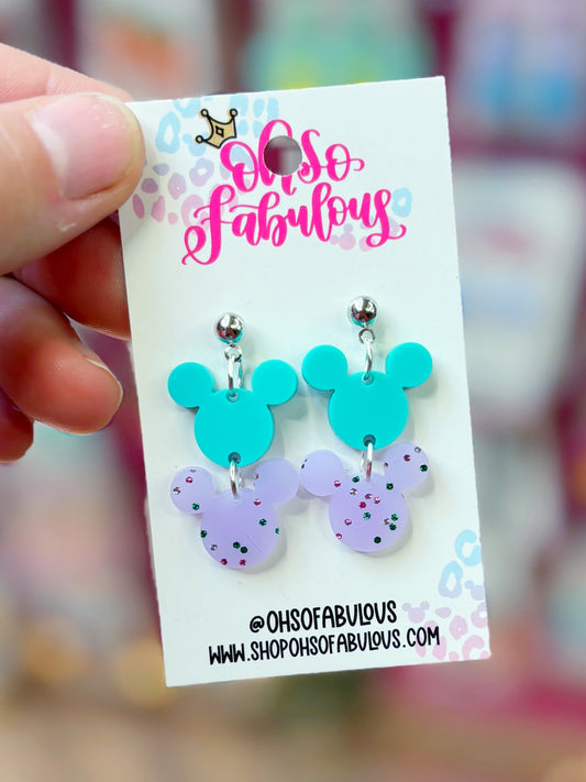 Mouse Dangles /// Jasmine /// Stacker Earrings