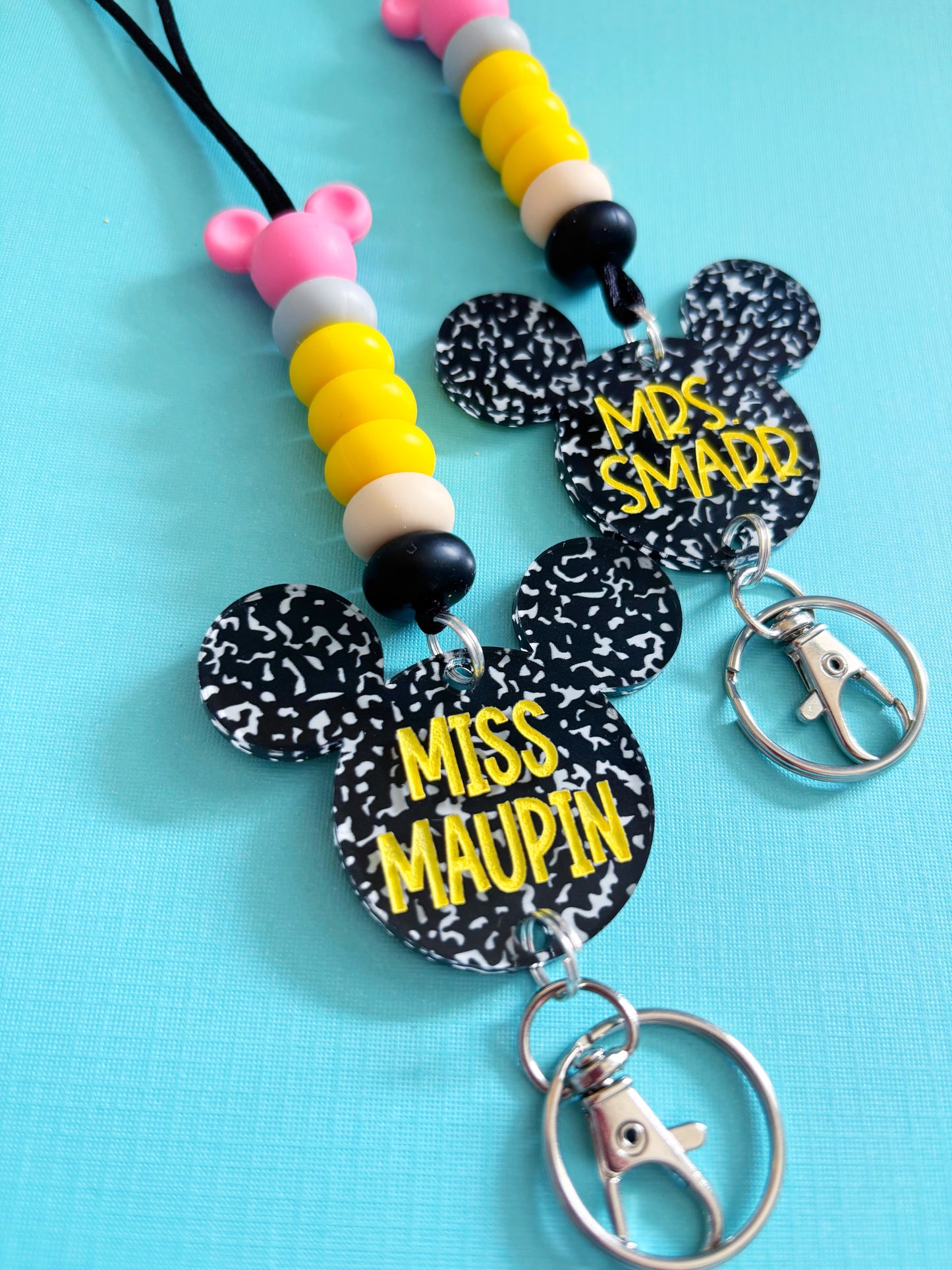 Composition Notebook // Pencil Lanyard /// Personalized Mouse Lanyards