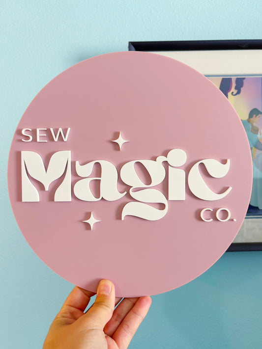 11" Small Business Acrylic Sign | Custom Logo Sign