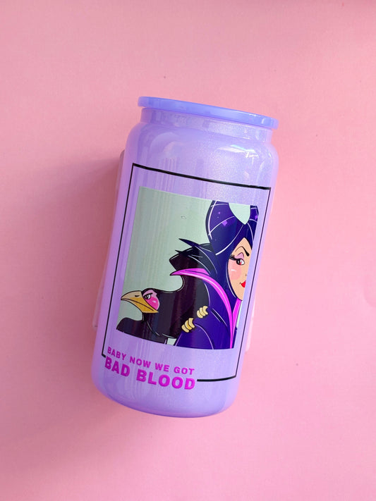 20oz Glass Can Cup /// Mal // Halloween
