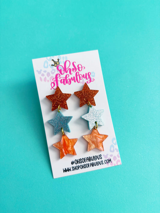 Star Stacker Earrings /// Showgirl