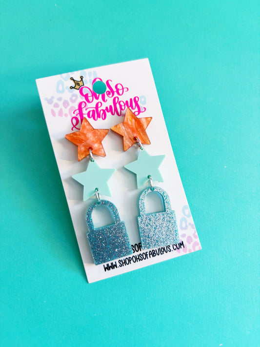 Lock Stacker Earrings /// Showgirl