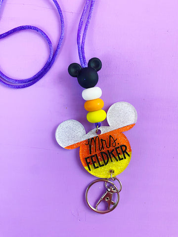 Halloween // Personalized Mouse Lanyards // Candy Corn