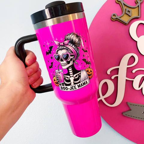 40oz Dupe Stainless Steel Tumbler /// Boo-Jee Mama /// Halloween Tumbler