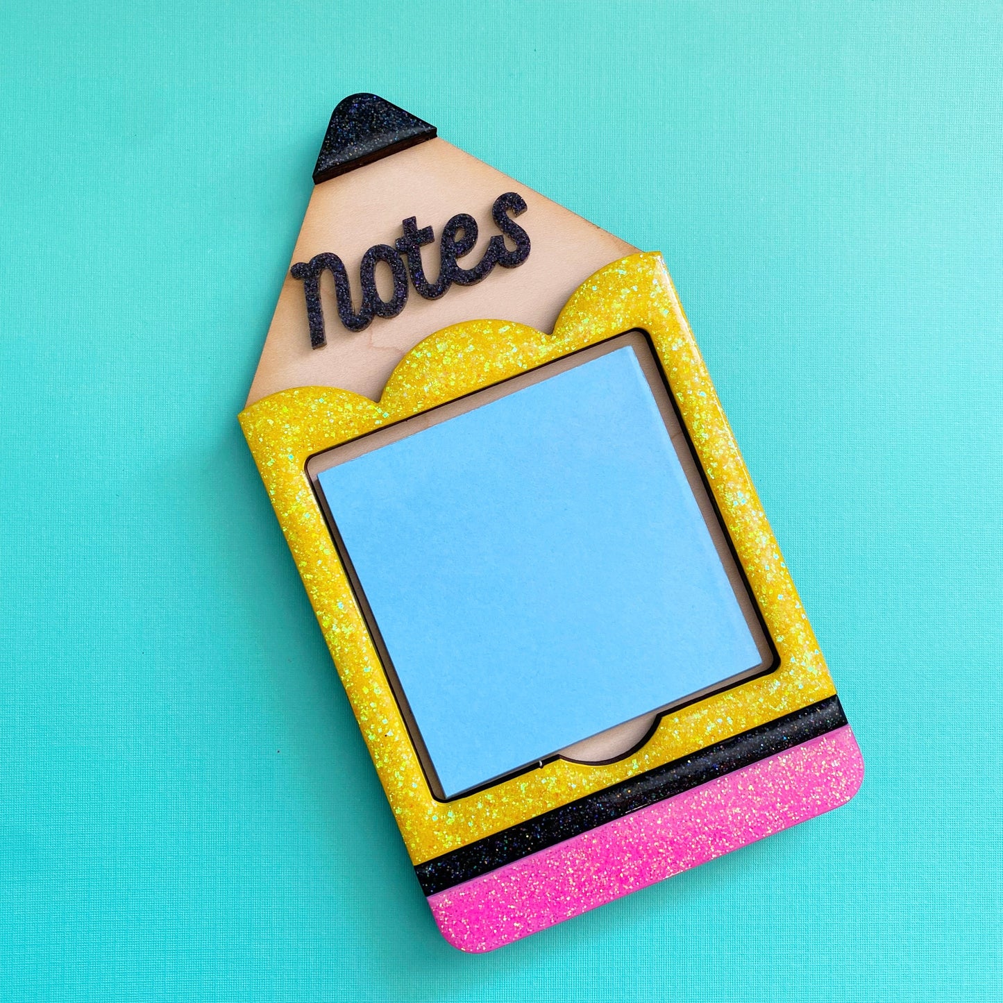 Mini Notepad Holder /// Glitter Pencil