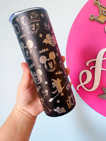 Disney Halloween Engraved Tumbler // 20oz Skinny Stainless Steel