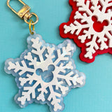 Mouse Snowflake Bag Charm /// Acrylic