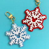 Mouse Snowflake Bag Charm /// Acrylic