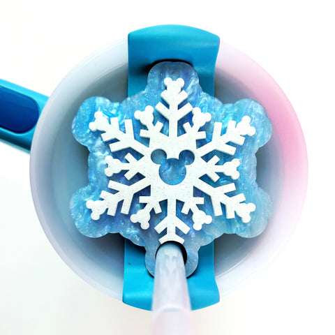 Mouse Snowflake Tumbler Topper /// Acrylic Tumbler Decoration Plate