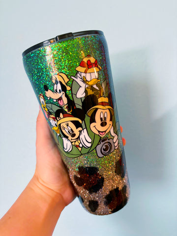 Safari Besties /// 32oz Glitter Stainless Steel Tumbler