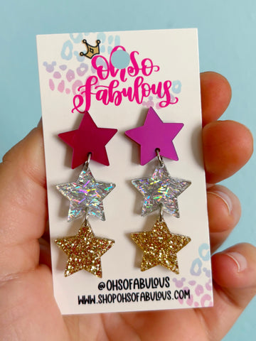 Star Stacker Earrings /// Holiday Shimmer