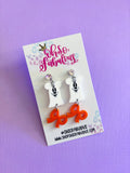 Halloween Coquette Bow Earrings /// Ghost or Bat