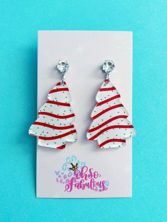 Christmas Cake Trees /// Christmas Dangle Earrings