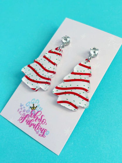 Christmas Cake Trees /// Christmas Dangle Earrings