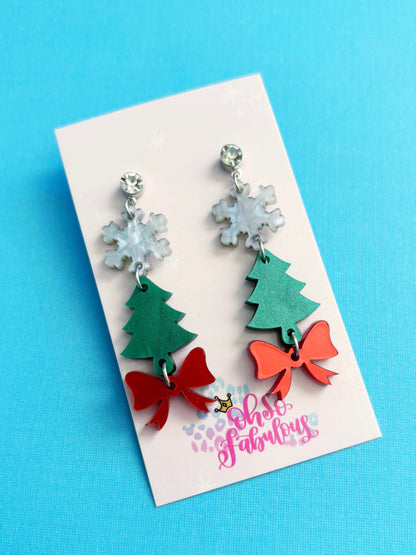 Christmas Stacker /// Christmas Dangle Earrings