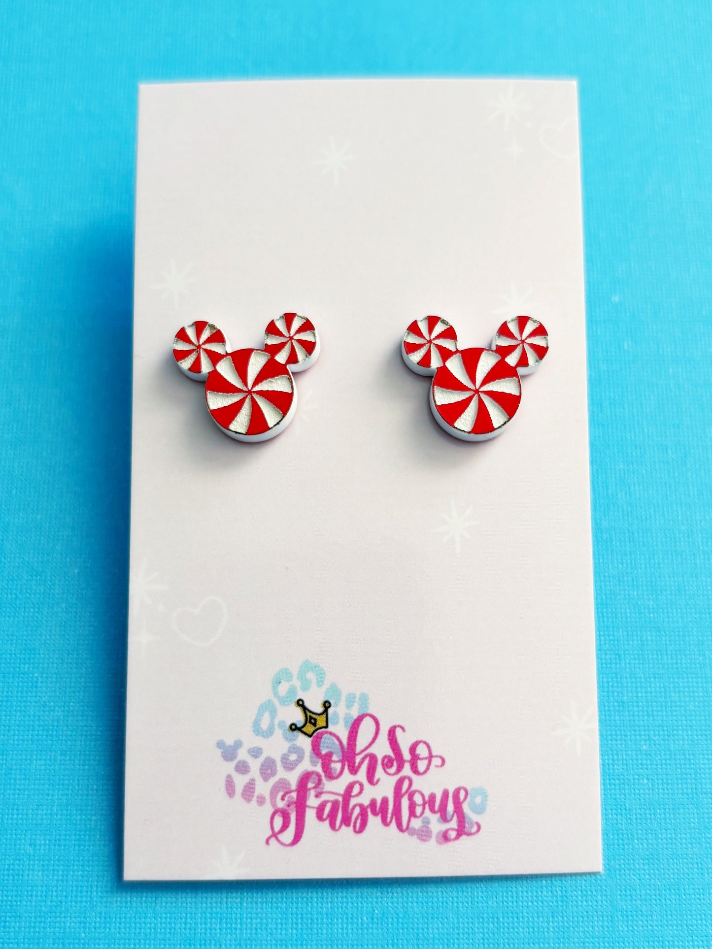 Christmas Stud Earrings // Peppermint // Candy Cane