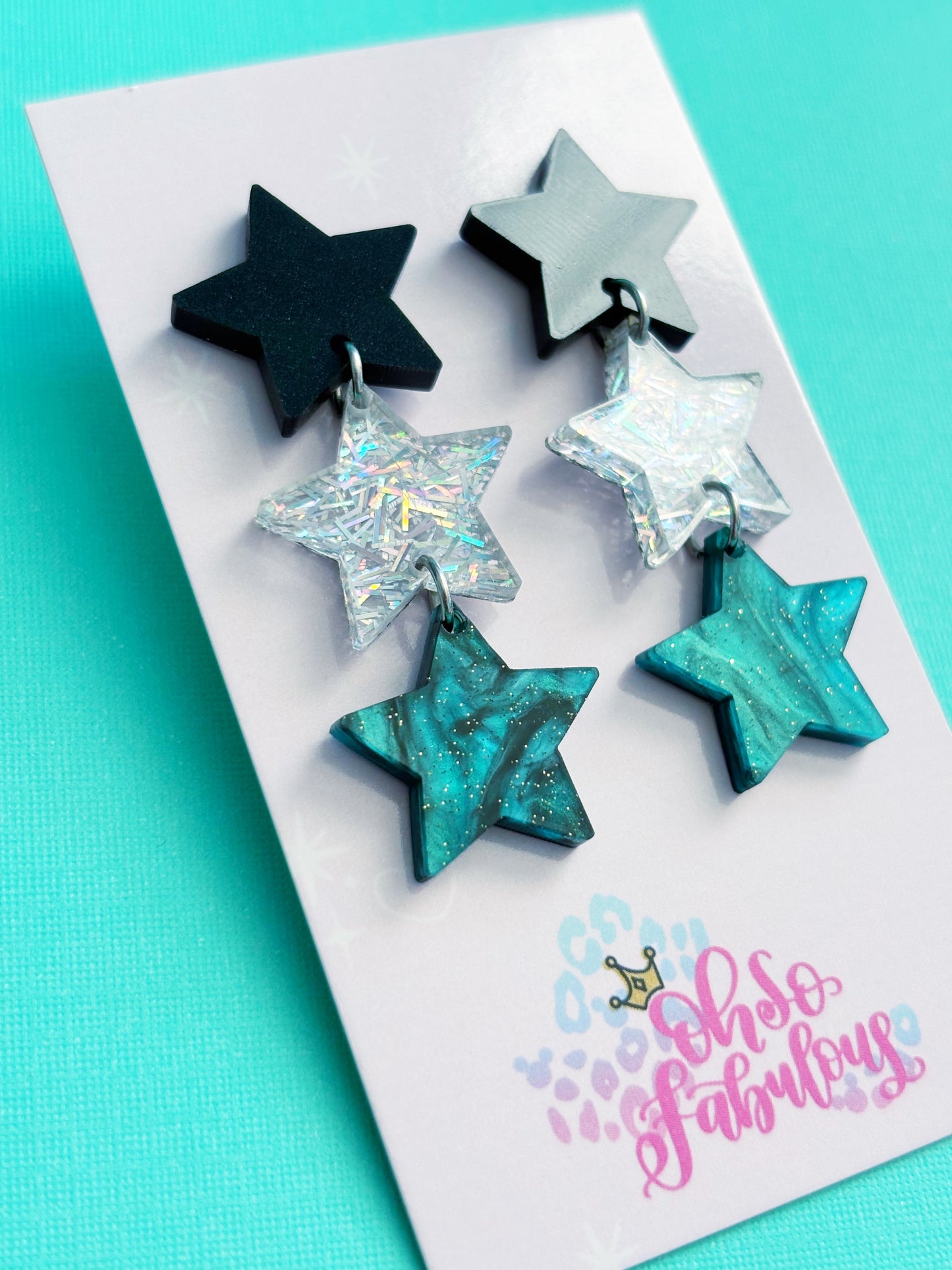 Star Stacker Earrings /// Rep Shimmer