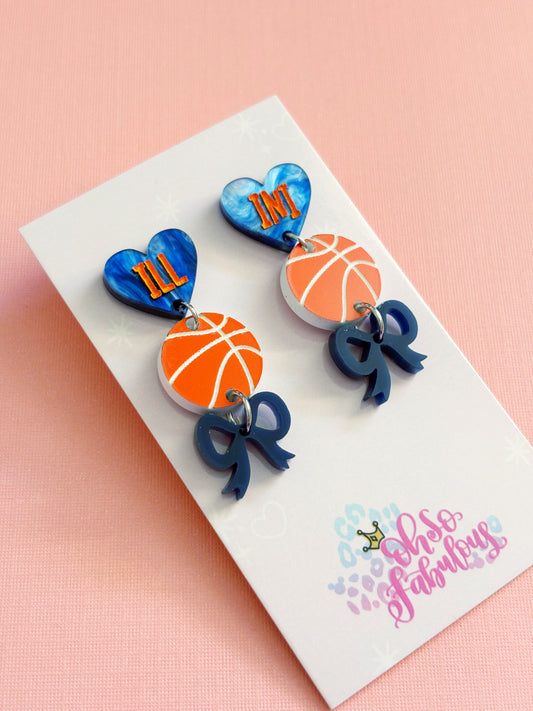 ILL - INI Heart Basketball Stacker Earrings