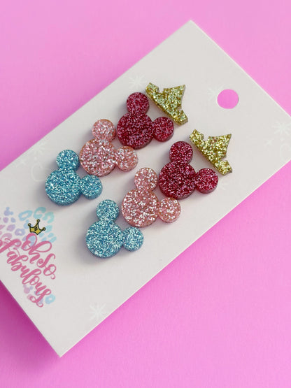 Mouse Stud Earring Set // Aurora