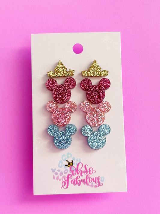 Mouse Stud Earring Set // Aurora