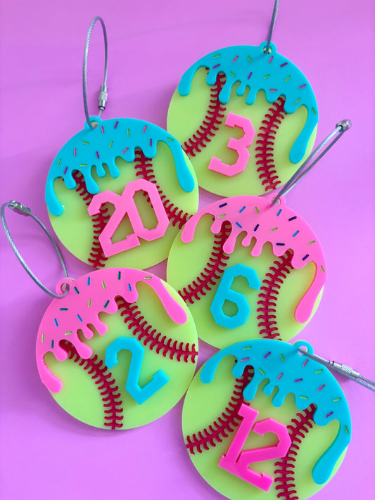Softball Drip Bag Charm