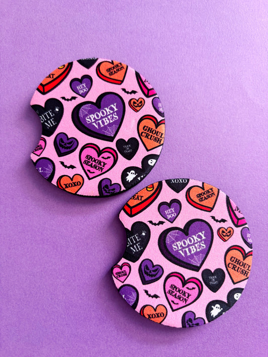 Halloween Hearts \\ Car Coasters