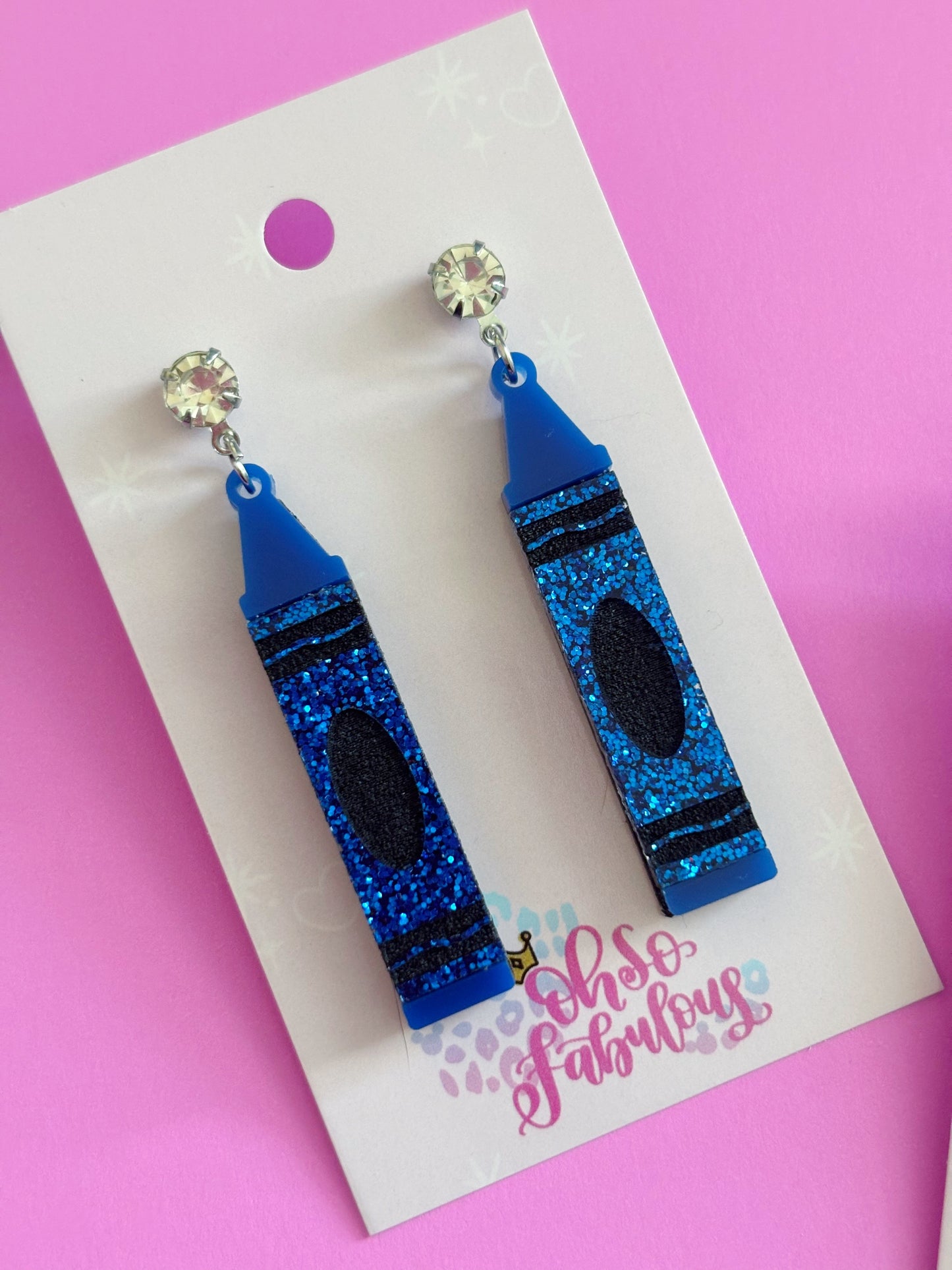 Glitter Crayon /// Dangle Earrings