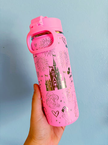 Character Hydrapeak Water Bottle // 20oz Bright Pink Color Stainless Steel