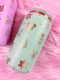 Mouse Christmas Pastel /// Engraved Stainless Steel Can Tumbler